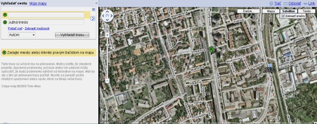 Sdlo firmy - mapa Google